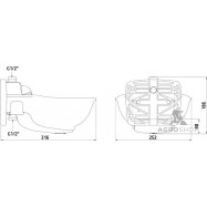 Plastvattenkopp Kerbl HP20 med värmekabel 2m 24V/72W