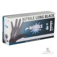 Engångshandskar svarta Nitrile Long Black 6,5-7/S 50st