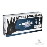 Engångshandskar svarta Nitrile Long Black 7,5-8/M 50st