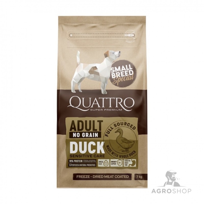 Hundfoder QUATTRO SuperPremium Adult med anka 7kg