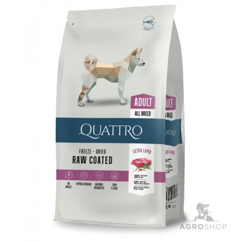 Hundfoder QUATTRO Adult med lamm 12kg