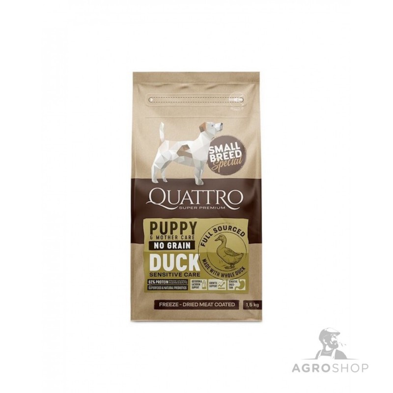 Hundfoder QUATTRO SuperPremium Puppy/Mother med anka 1,5kg