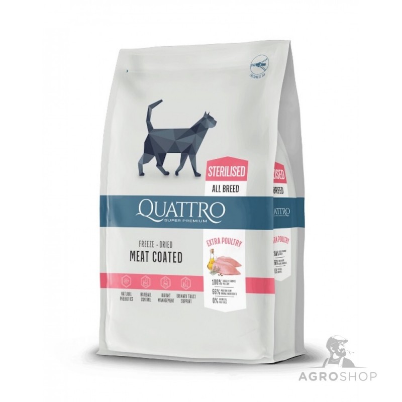 Kattfoder QUATTRO Sterilised med fjäderfä 1,5kg