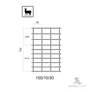 Viltnät ForestNet L Zn ø 2,0/1,6 mm, maskstorlek 30 × 15–20 cm, 1,50 × 50 m