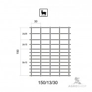 Viltnät ForestNet L zn ø2,0/1,6mm, maskstorlek 30x10-20cm 1,50x50m