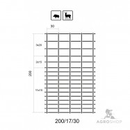 Viltnät ForestNet L zn ø2,0/1,6mm, maskstorlek 30x10-20cm 2,00x50m