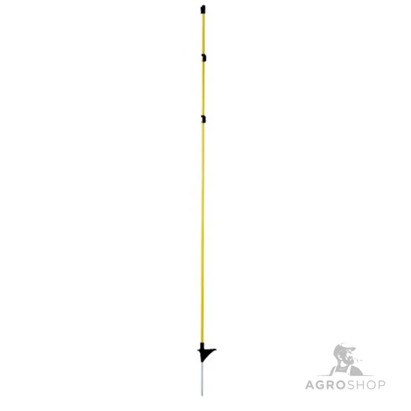 Gul glasfiberstolpe Classic med tre isolatorer 1,52 m 10 st