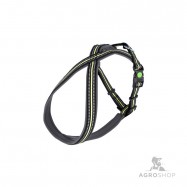 Hundsele med reflexband Xenos 15x30-40cm svart/gul