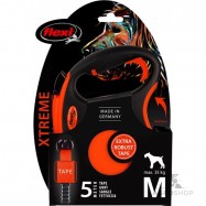 Hundkoppel Flexi Xtreme M (35kg) orange 5m