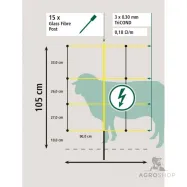 AKO EasyNet elstängselnät för får 1,05x50m