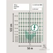 Hönsnät PoultryNet Premium 1,22x50m dubbla spetsar