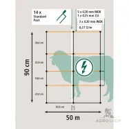 Elstängselnät AKO TitanLight för får 0,9x50m med fotstöd