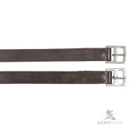 Stirrup belt leather, black, 145 cm x 27 mm, in PAARs