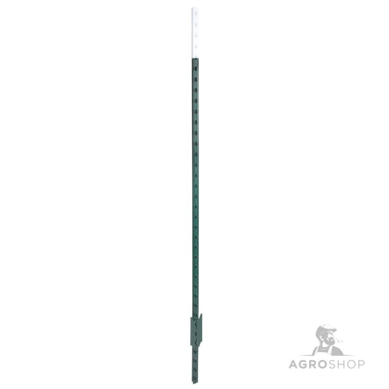 Stängselstolpe i metall T-Post 152 cm, grön/vit