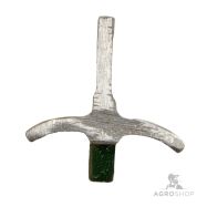 Stängselstolpe i metall T-Post 152 cm, grön/vit